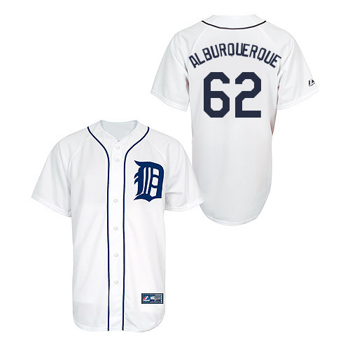 Al Alburquerque #62 Youth Baseball Jersey-Detroit Tigers Authentic Home White Cool Base MLB Jersey
